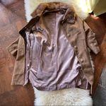 Vintage Leather & Mink Collar Coat Nubuck Coat Size M Photo 12