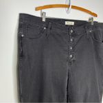 Madewell  10” high rise skinny jeans raw hem button‎ fly black size 37 tall NWT Photo 2