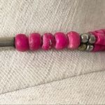 Silver tone pink beaded with carnelian 6 strand statement necklace Silver Photo 11