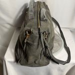 Source Unknown Gray Faux Leather Shoulder Bag Large Tote Satchel Crossbody Zip Pockets Photo 2