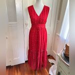 Eywasouls Malibu Maria Red Floral Tiered Maxi Dress Size XS/S Elegant Vacation Photo 5