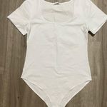 White Tee Bodysuit Size M Photo 0