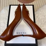 Gucci  Brown Leather Heels with GG Horsebit Accents Photo 5