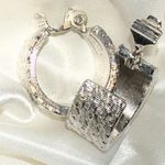 Monet Extra Wide Round Clip On Earrings‎ Silver Tone Chain Link Hoops Thick Photo 4