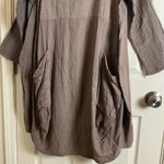 Gauze Brown front pockets Women's dress 100% Cotton Tan Size undefined Photo 4