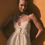 Free People  Choker Necklace in White Ceramic NWT Bohemian Beach Layering Neutral Photo 3