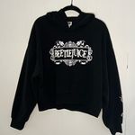 Beetlejuice Women’s Long Sleeve Black Crop Hoodie L23 51425 Size M Photo 0