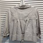 Carole Little 3/4 Sleeve Big Button Tan/Ivory Jacket Size Small Pleated Boho Tan Photo 4