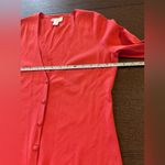 Loft Ann Taylor Women’s Red Button-Up Cardigan Sweater 3/4 Sleeve Size Medium Photo 5