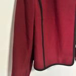 Evan Picone Black Label Blazer 18 Maroon Black Trim Career Open Front Timeless Photo 2