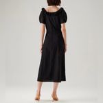 Rihoas Black Embroidery Puffed Sleeve Maxi Dress Size L Photo 3