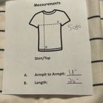 Lululemon Athletica Striped Long Sleeve Top Crew Neck Cream Black Size 8 Photo 8