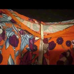 Free People  Orange Blouse Medium Flowy Top Festival Floral Photo 1