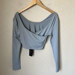 2 Way Wear Grey Crossover Crop Top NWT Gray Size L Photo 5