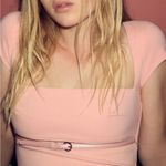 ZARA  Chic Belted Pink Midi Dress Photo 2