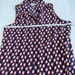 Halo Sleeveless Top Womens Size L Navy Birds Print Cute Preppy Indie Casual Chic Blue Size L Photo 6