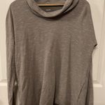 J.Jill PureJill Double Face Cowl Neck Organic Cotton Front Pleat Marled Gray Top, M Photo 0