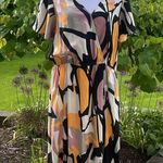 New Lascana Venus Short Sleeved Maxi side slit Dress Graphic Print Size 10 White Photo 10