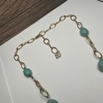 Swavorski Swarovski Crystal Blue Bead & Enamel Necklace Gold Tone (Swan Signed) Photo 1