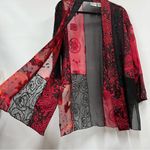 Chico's Chico’s size 1 Silk blend Open Front Kimono sequined sheer Top Photo 5