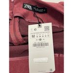 ZARA Draped Corduroy Ruched Mini Skirt Dusty Burgundy Red Women’s Size Medium Photo 3