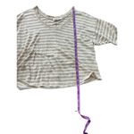 Faherty  Oceanside Linen Relaxed V Neck Tee In Hamptonstripe Size XS Tan White Photo 7