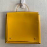 Gioconda 70s Mod Yellow Leather Structured Envelope Purse Bag Photo 0