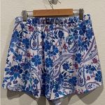 Anthropologie SHOW ME YOUR MUMU Blue Purple Ibiza Floral Shorts Photo 2