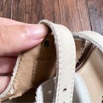 Anthropologie Gee WaWa • Anthro Bess Sandals block heel cream distressed leather double buckle Photo 4