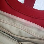 Valerie Stevens Beige Woven Red Faux-Leather Trim Handbag Women's Purse Photo 9