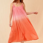 Garance Paris Safran Dip Dye Midi Dress Sunset Organic Cotton Size Large NWT Pink Photo 0