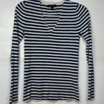 Banana Republic Women’s Size S Navy White Striped V-Neck Knit Sweater Photo 0