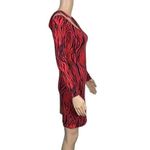 Guess  Womens Shasti Animal Print Bodycon Cutout Mini Dress Red Black Small Photo 5