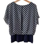 CAbi  Women's Navy Elephant Parade Blouse S Photo 3