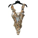 Cupshe  Floral Plunge Ruffled Tummy Control One Piece Size M Photo 3