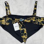 Forever 21 Black And Gold Chain Print Top Photo 1