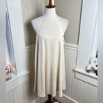 Lila Clothing Vintage A Line High Neck Dress Pale Gold Shimmer Large Photo 10