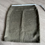 Renee C Skirt Womens Large Pencil Back Slit Faux Suede Olive Photo 4