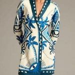 Farm Rio NWT  Anthropologie Long-Sleeve Blazer Dress Blue Size XS Photo 0