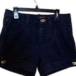 Dwell Women's M Dark Blue Denim Shorts Gold Button Accents Size M Photo 0