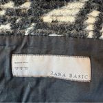 ZARA  Black White Charcoal Textured Open Front Vest Small Made in Spain Woolly Photo 9