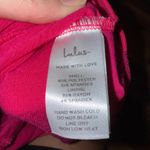 Lulus  Ruched Mesh Bodysuit Deep V Neck Long Sleeve Hot Pink Sexy Top Small sheer Photo 4