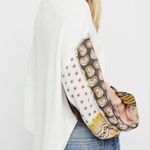Free People We The Free Blossom White Long Printed Balloon Sleeves Boho Oversized Top XS Photo 1