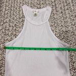 Bozzolo White High Neck Ribbed Cropped Tank Top Photo 4