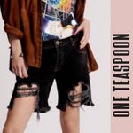 One Teaspoon  WORN BLACK STEVIES LONG LENGTH BOYFRIEND SHORT 26 Photo 2