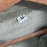 NO BRAND Women's Ruffled Button Front Long Sleeve Shirt Jacket Green Medium Photo 4