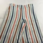 a.n.a. Earth Tone Striped Linen Blend Wide Leg Cropped Pant M Size M Photo 1