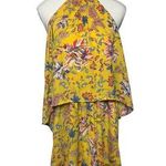 l*space L Romper Women S/P Yellow Floral Boho Vacation Summer Spring Beach Party Photo 0