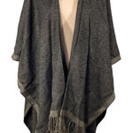 Cejon Blanket Poncho Wrap Black Brown One Size Travel Sweater Photo 0