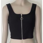 Iris Black Zip Up Crop Top Photo 2